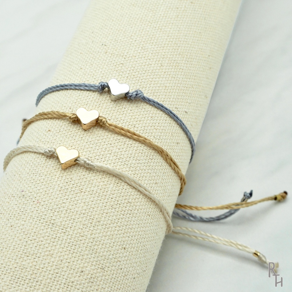 Sliding Heart Adjustable Bracelet